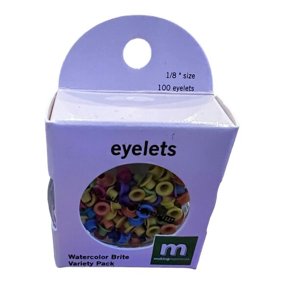 Making Memories 100 Eyelets 1/8" WaterColor Brite Variety Pack Scrapbooking - Picture 1 of 2
